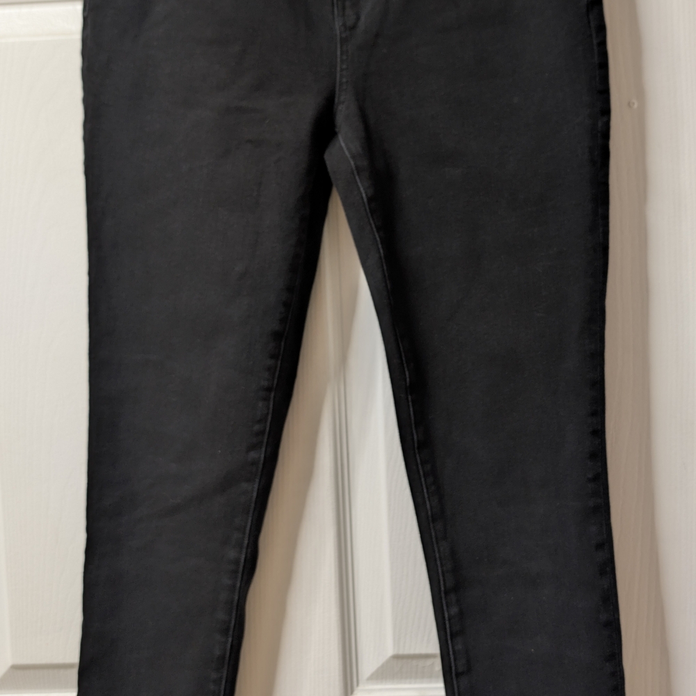 American Eagle Outfitters Black Jeans with Leather Patch